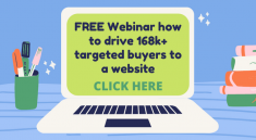Pinterest webinar training ad shown on laptop